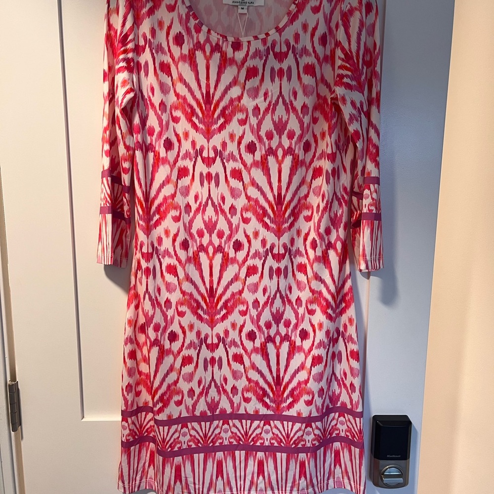 Pink Patterned Midi Dress
